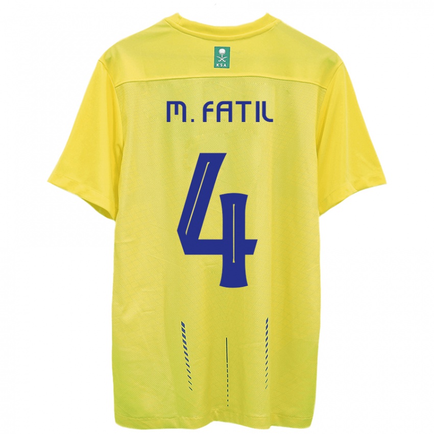 Kinder Mohammed Al-Fatil #4 Gelb Heimtrikot Trikot 2023/24 T-Shirt