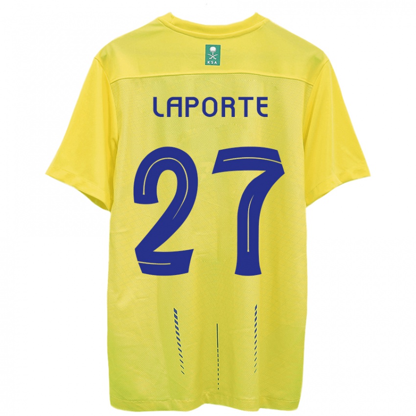 Kinder Aymeric Laporte #27 Gelb Heimtrikot Trikot 2023/24 T-Shirt