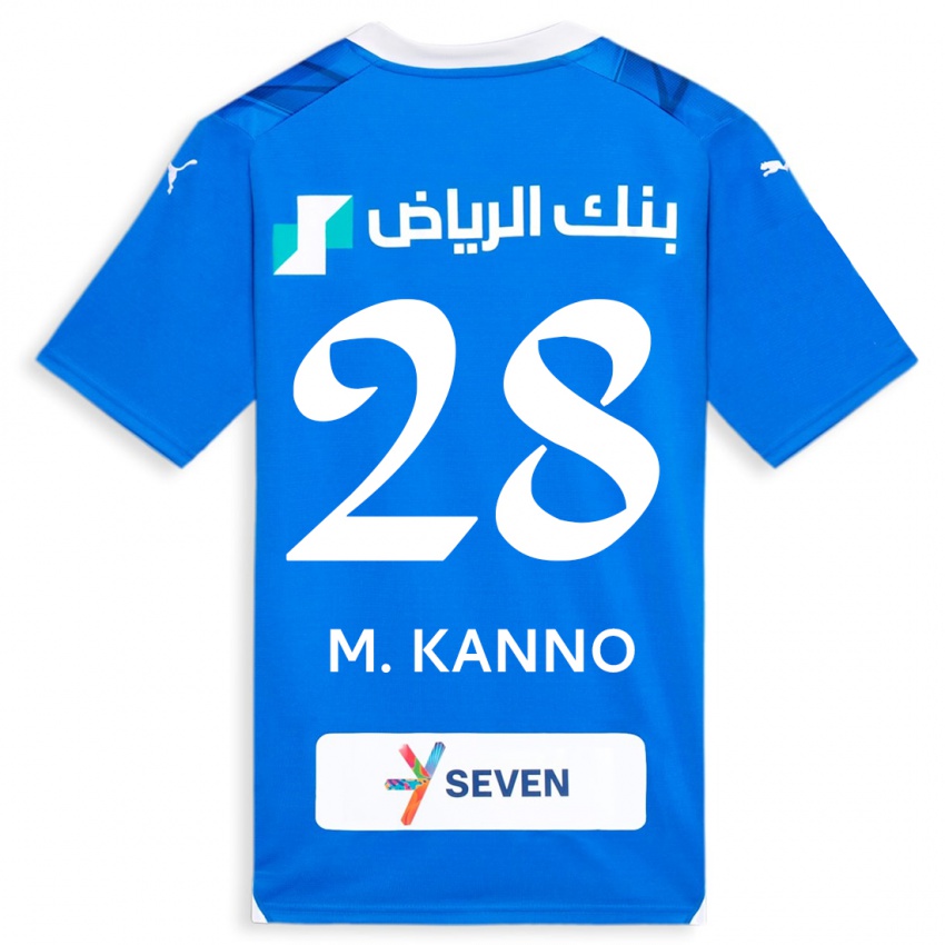 Kinder Mohamed Kanno #28 Blau Heimtrikot Trikot 2023/24 T-Shirt