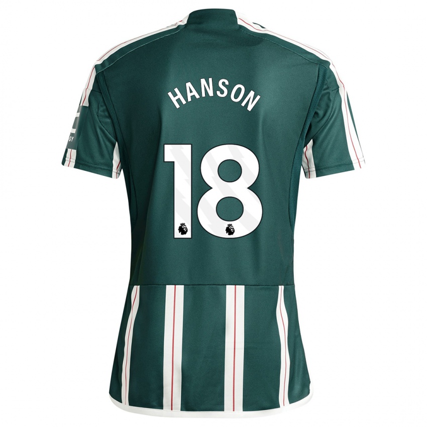 Kinder Kirsty Hanson #18 Dunkelgrün Auswärtstrikot Trikot 2023/24 T-Shirt