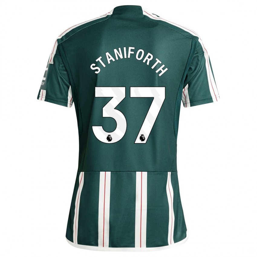 Kinder Lucy Staniforth #37 Dunkelgrün Auswärtstrikot Trikot 2023/24 T-Shirt