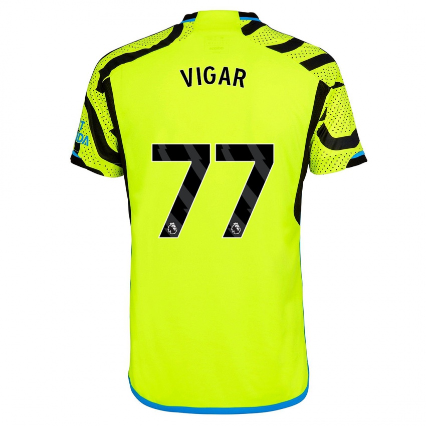 Kinder Billy Vigar #77 Gelb Auswärtstrikot Trikot 2023/24 T-Shirt