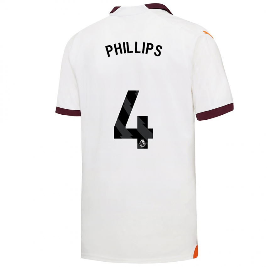 Kinder Kalvin Phillips #4 Weiß Auswärtstrikot Trikot 2023/24 T-Shirt