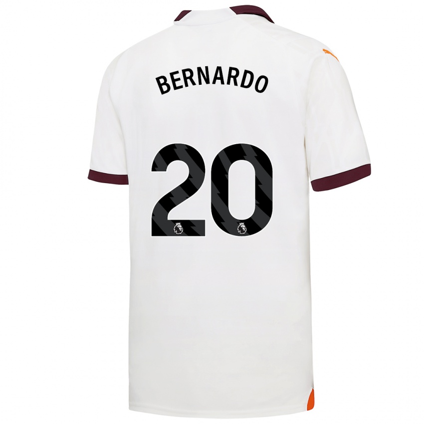Kinder Bernardo Silva #20 Weiß Auswärtstrikot Trikot 2023/24 T-Shirt
