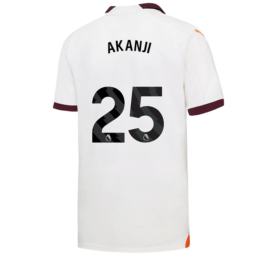 Kinder Manuel Akanji #25 Weiß Auswärtstrikot Trikot 2023/24 T-Shirt