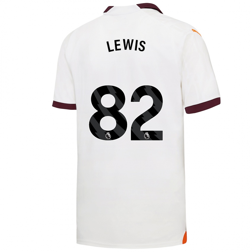 Kinder Rico Lewis #82 Weiß Auswärtstrikot Trikot 2023/24 T-Shirt