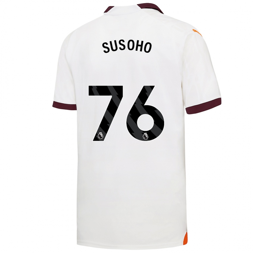 Kinder Mahamadou Susoho #76 Weiß Auswärtstrikot Trikot 2023/24 T-Shirt