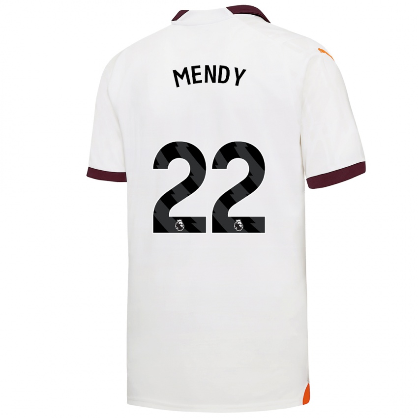 Kinder Benjamin Mendy #22 Weiß Auswärtstrikot Trikot 2023/24 T-Shirt