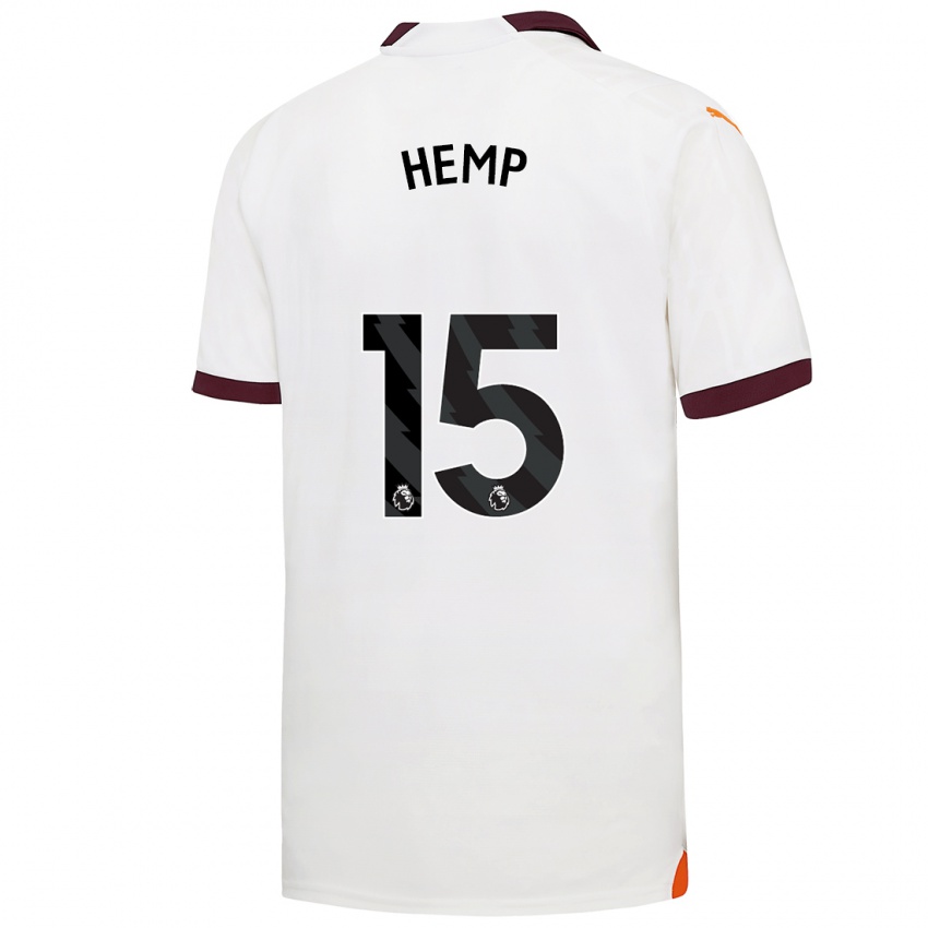 Kinder Lauren Hemp #15 Weiß Auswärtstrikot Trikot 2023/24 T-Shirt