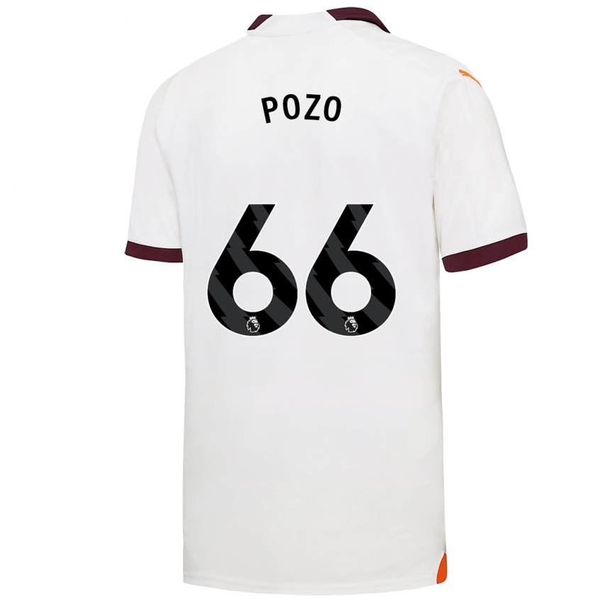 Kinder Iker Pozo #66 Weiß Auswärtstrikot Trikot 2023/24 T-Shirt