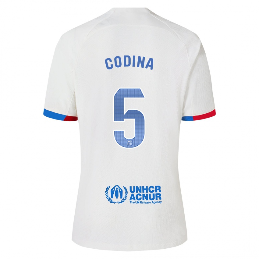 Kinder Laia Codina #5 Weiß Auswärtstrikot Trikot 2023/24 T-Shirt