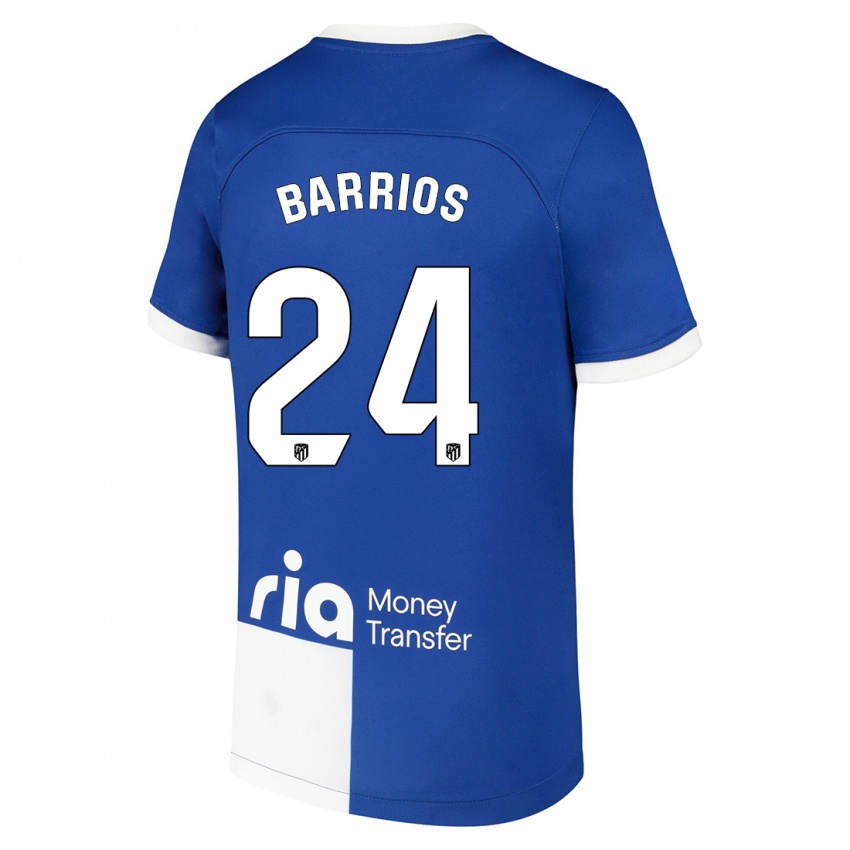 Kinder Pablo Barrios #24 Blau Weiss Auswärtstrikot Trikot 2023/24 T-Shirt