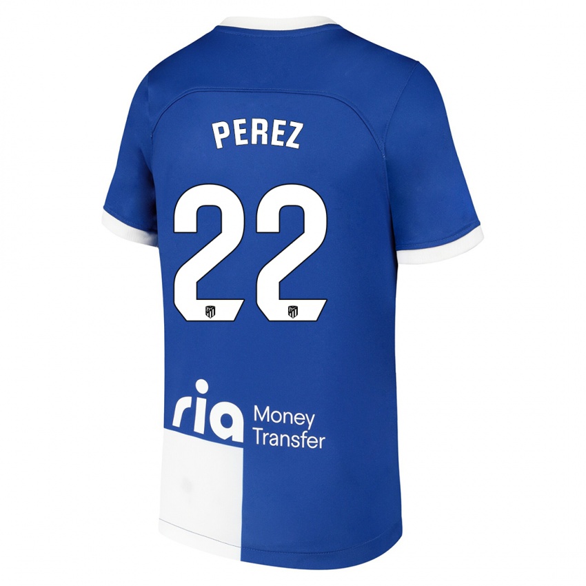 Kinder Pablo Pérez #22 Blau Weiss Auswärtstrikot Trikot 2023/24 T-Shirt