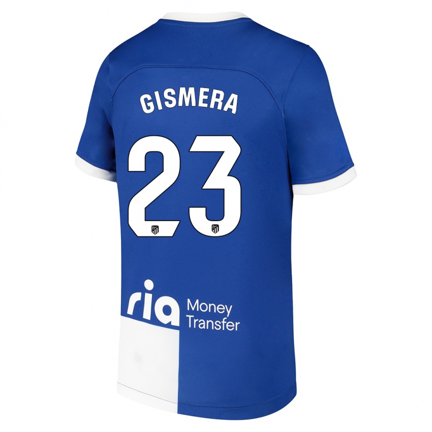 Kinder Aitor Gismera #23 Blau Weiss Auswärtstrikot Trikot 2023/24 T-Shirt