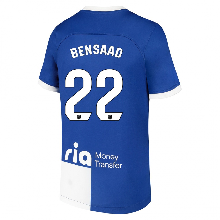 Kinder Adnane Bensaad #22 Blau Weiss Auswärtstrikot Trikot 2023/24 T-Shirt