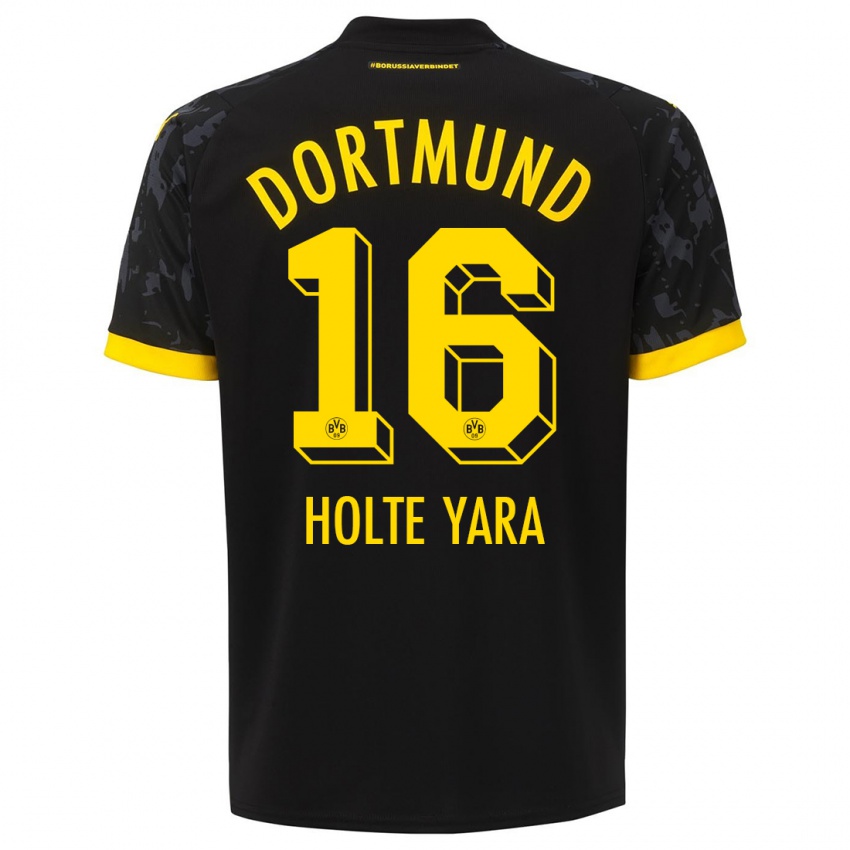 Kinder Ten Holte Yara #16 Schwarz Auswärtstrikot Trikot 2023/24 T-Shirt