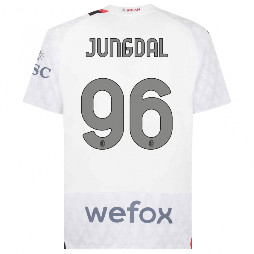 Kinder Andreas Jungdal #96 Weiß Auswärtstrikot Trikot 2023/24 T-Shirt