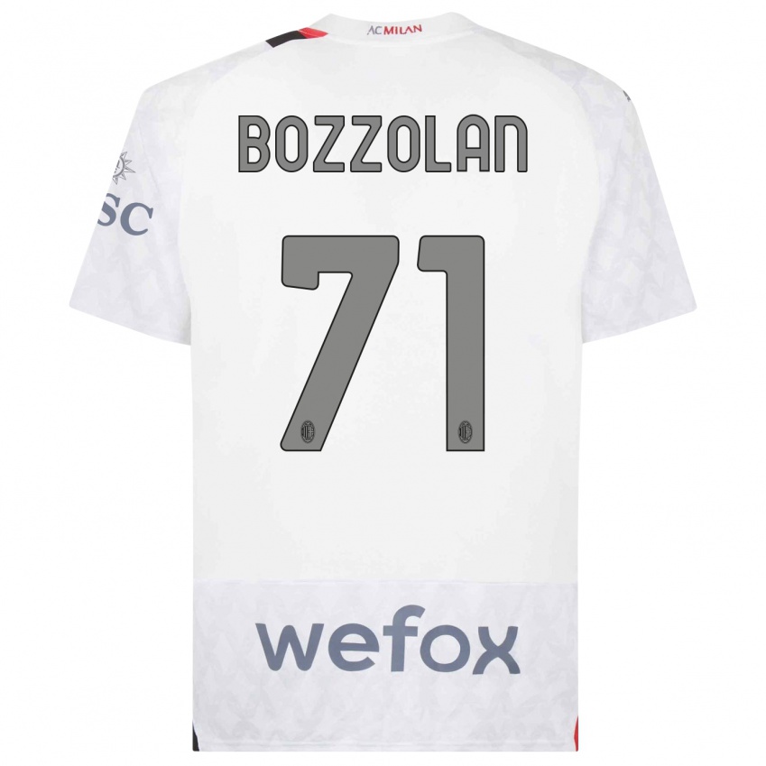 Kinder Andrea Bozzolan #71 Weiß Auswärtstrikot Trikot 2023/24 T-Shirt