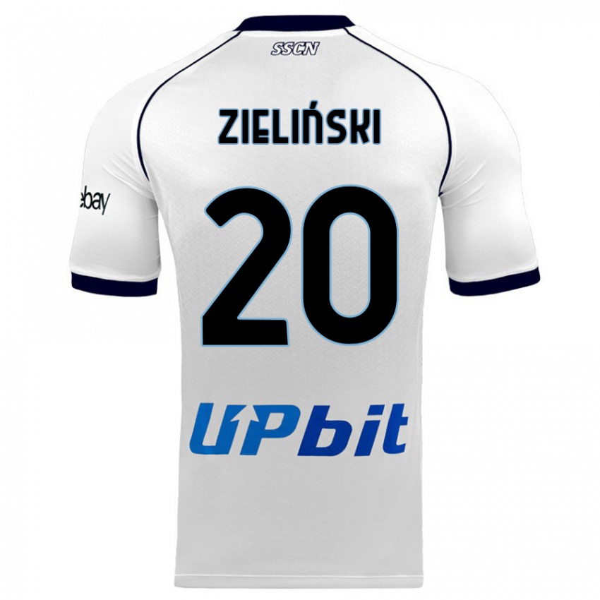 Kinder Piotr Zielinski #20 Weiß Auswärtstrikot Trikot 2023/24 T-Shirt