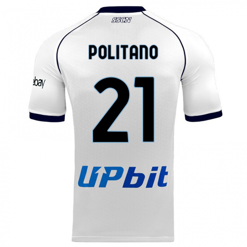 Kinder Matteo Politano #21 Weiß Auswärtstrikot Trikot 2023/24 T-Shirt