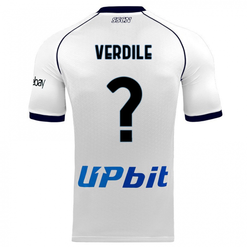 Kinder Domenico Verdile #0 Weiß Auswärtstrikot Trikot 2023/24 T-Shirt