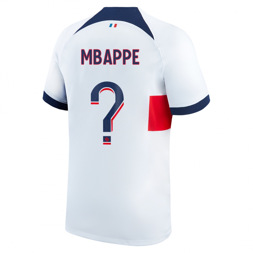 Kinder Ethan Mbappe #0 Weiß Auswärtstrikot Trikot 2023/24 T-Shirt