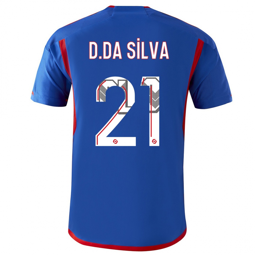 Kinder Damien Da Silva #21 Blau Rot Auswärtstrikot Trikot 2023/24 T-Shirt