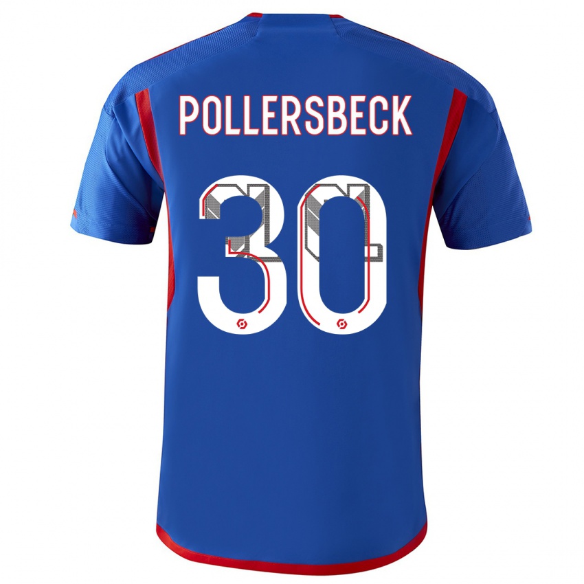 Kinder Julian Pollersbeck #30 Blau Rot Auswärtstrikot Trikot 2023/24 T-Shirt