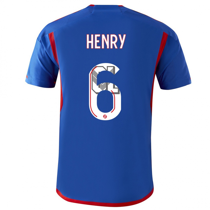 Kinder Amandine Henry #6 Blau Rot Auswärtstrikot Trikot 2023/24 T-Shirt