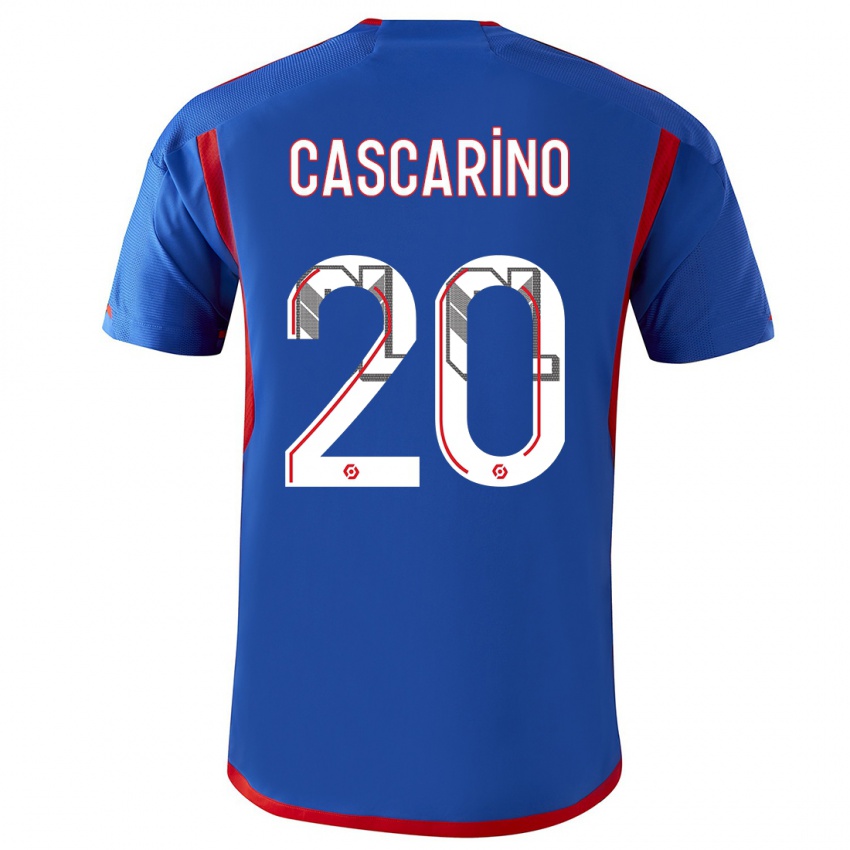 Kinder Delphine Cascarino #20 Blau Rot Auswärtstrikot Trikot 2023/24 T-Shirt