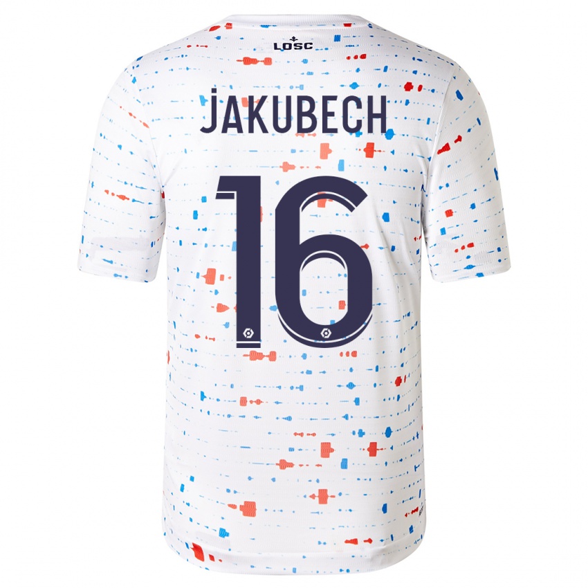 Kinder Adam Jakubech #16 Weiß Auswärtstrikot Trikot 2023/24 T-Shirt