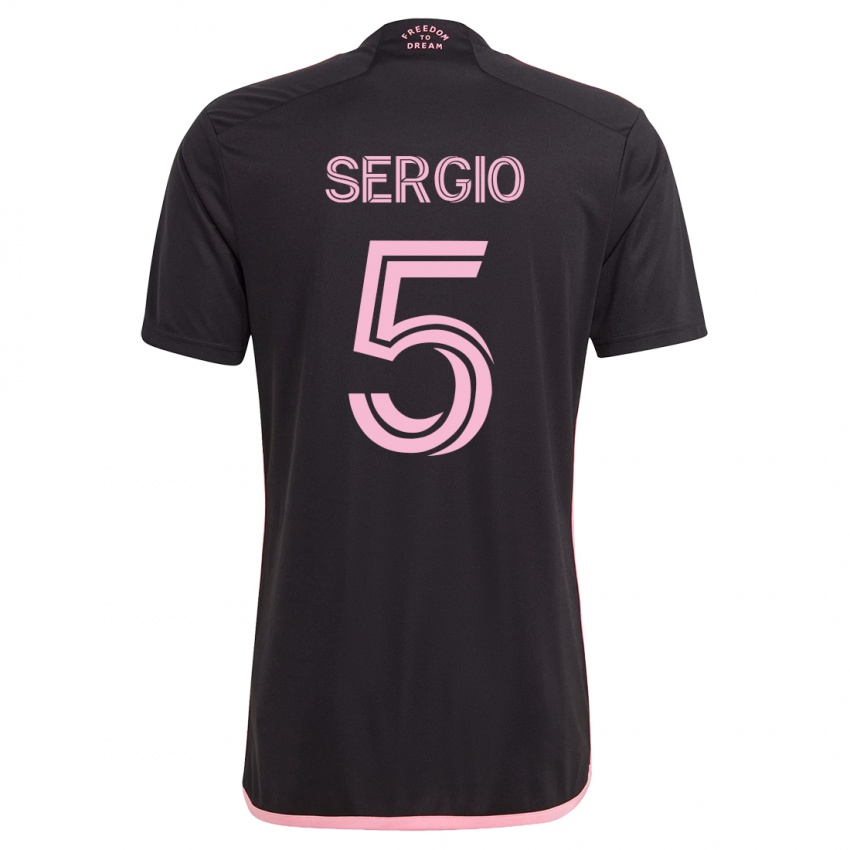 Kinder Sergio Busquets #5 Schwarz Auswärtstrikot Trikot 2023/24 T-Shirt