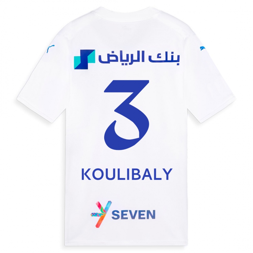 Kinder Kalidou Koulibaly #3 Weiß Auswärtstrikot Trikot 2023/24 T-Shirt