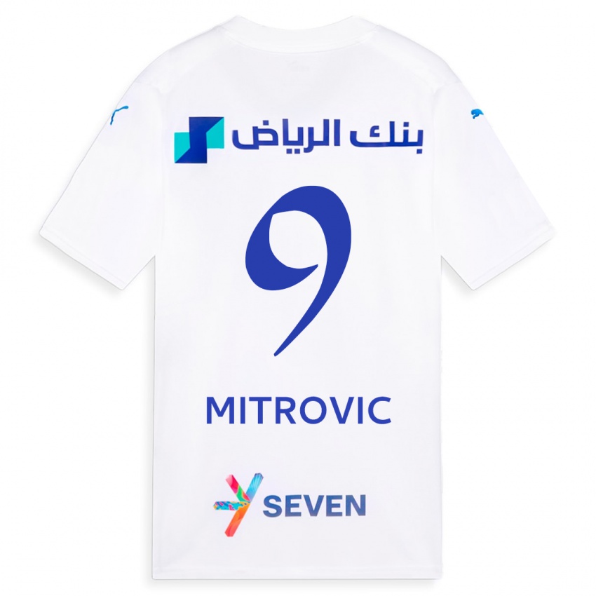 Kinder Aleksandar Mitrovic #9 Weiß Auswärtstrikot Trikot 2023/24 T-Shirt