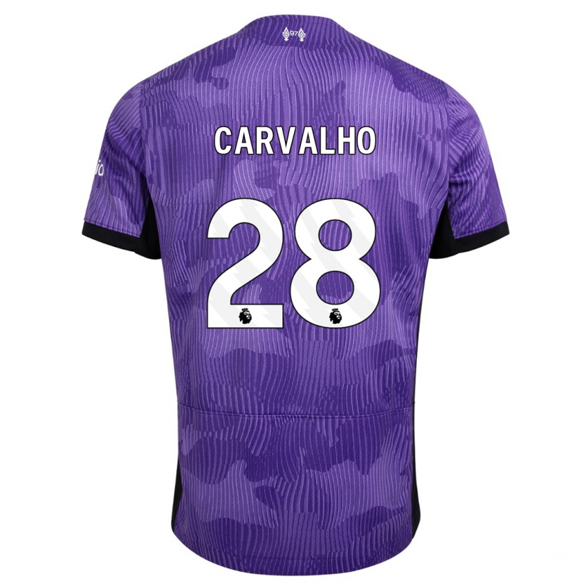 Kinder Fabio Carvalho #28 Lila Ausweichtrikot Trikot 2023/24 T-Shirt