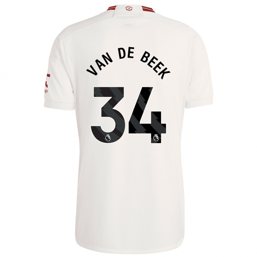 Kinder Donny Van De Beek #34 Weiß Ausweichtrikot Trikot 2023/24 T-Shirt