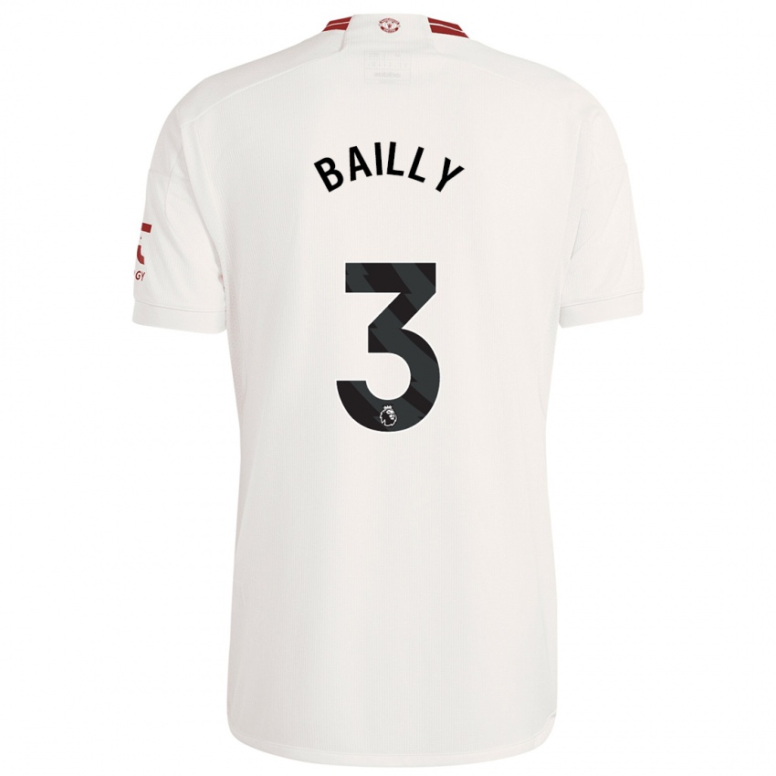 Kinder Eric Bailly #3 Weiß Ausweichtrikot Trikot 2023/24 T-Shirt