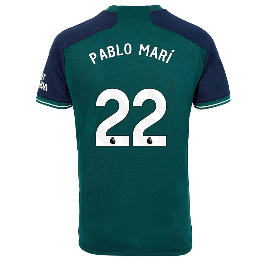 Kinder Pablo Mari #22 Grün Ausweichtrikot Trikot 2023/24 T-Shirt