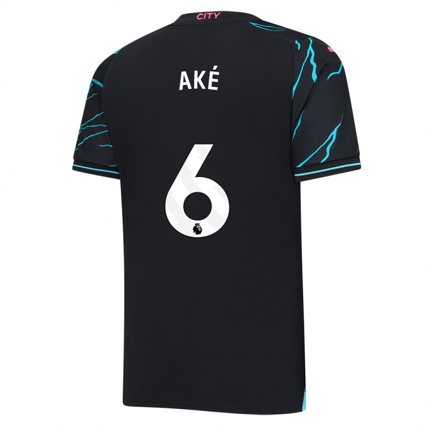 Kinder Nathan Ake #6 Dunkelblau Ausweichtrikot Trikot 2023/24 T-Shirt