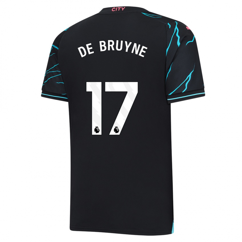 Kinder Kevin De Bruyne #17 Dunkelblau Ausweichtrikot Trikot 2023/24 T-Shirt