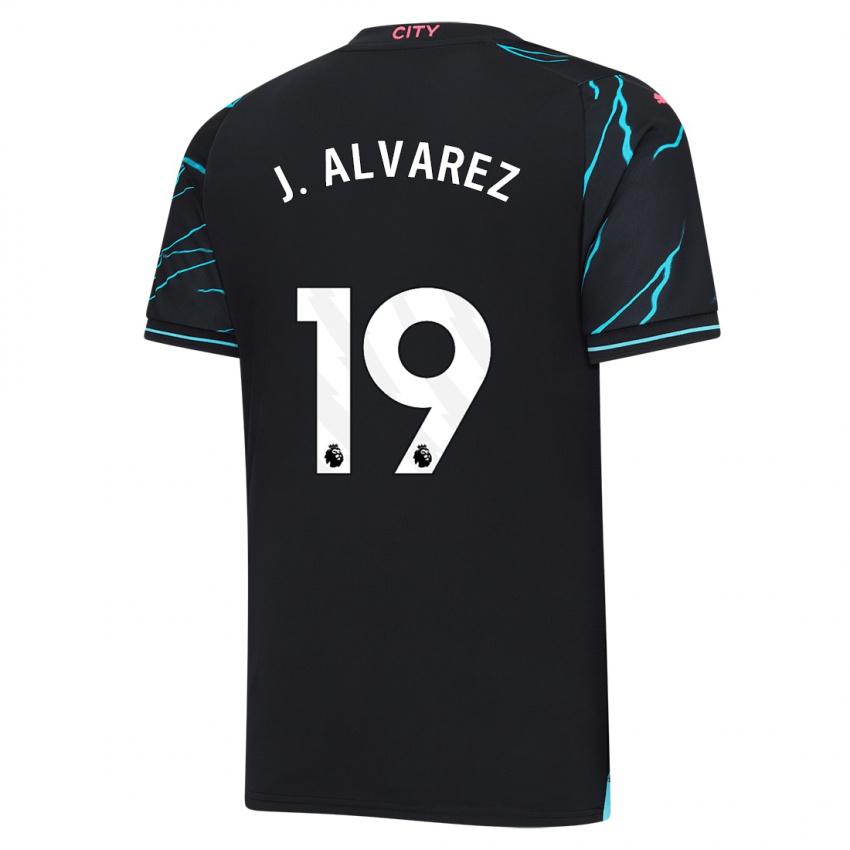 Kinder Julian Alvarez #19 Dunkelblau Ausweichtrikot Trikot 2023/24 T-Shirt