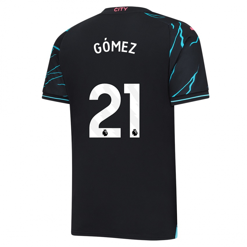 Kinder Sergio Gómez #21 Dunkelblau Ausweichtrikot Trikot 2023/24 T-Shirt