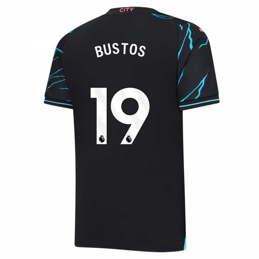 Kinder Nahuel Bustos #19 Dunkelblau Ausweichtrikot Trikot 2023/24 T-Shirt