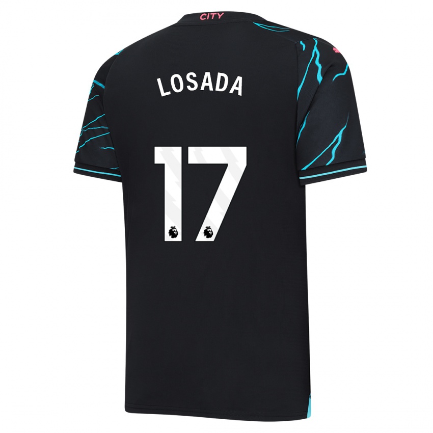 Kinder Vicky Losada #17 Dunkelblau Ausweichtrikot Trikot 2023/24 T-Shirt