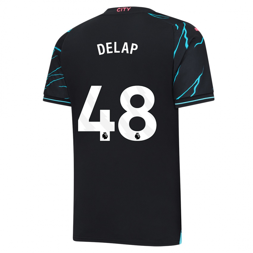 Kinder Liam Delap #48 Dunkelblau Ausweichtrikot Trikot 2023/24 T-Shirt