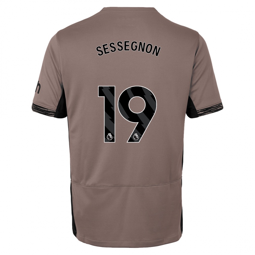 Kinder Ryan Sessegnon #19 Dunkelbeige Ausweichtrikot Trikot 2023/24 T-Shirt