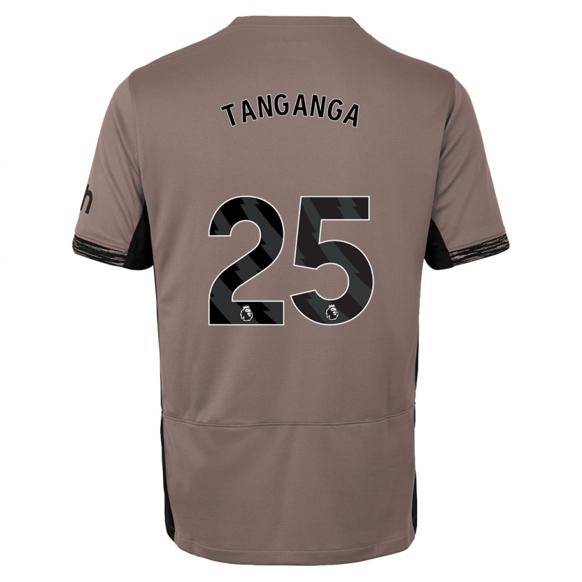 Kinder Japhet Tanganga #25 Dunkelbeige Ausweichtrikot Trikot 2023/24 T-Shirt