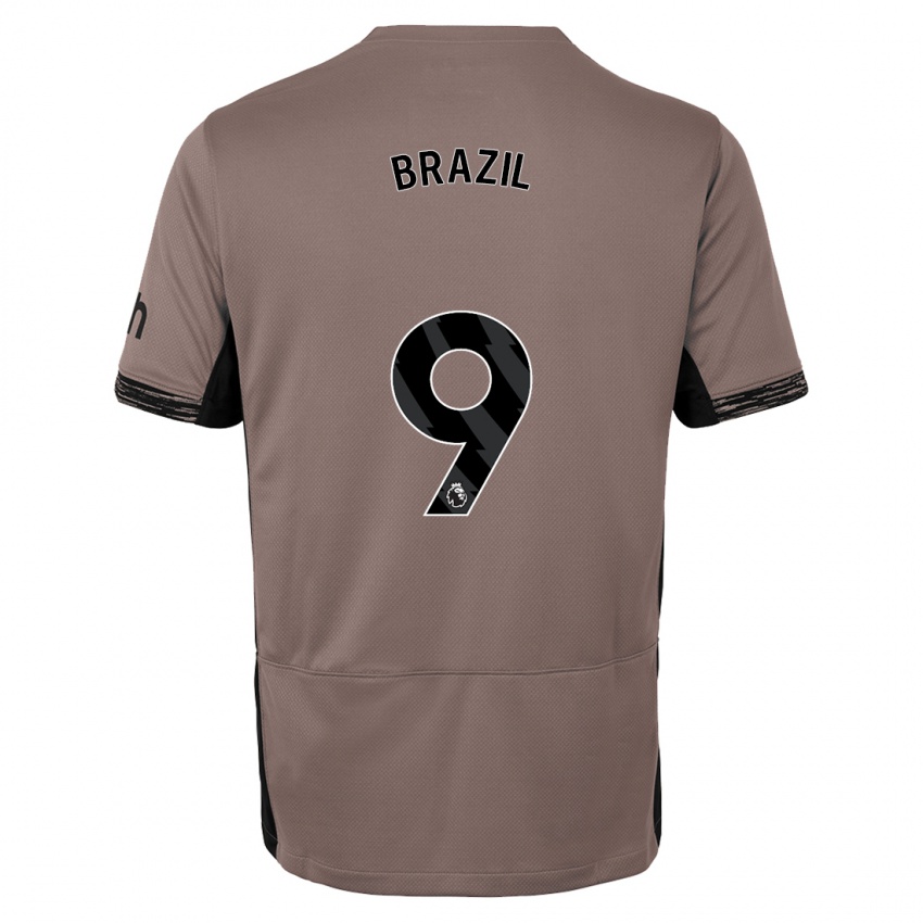 Kinder Ellie Brazil #9 Dunkelbeige Ausweichtrikot Trikot 2023/24 T-Shirt