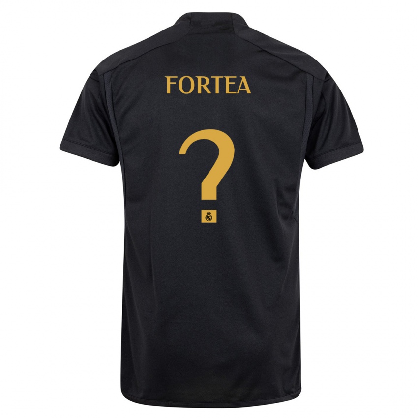Kinder Jesús Fortea #0 Schwarz Ausweichtrikot Trikot 2023/24 T-Shirt