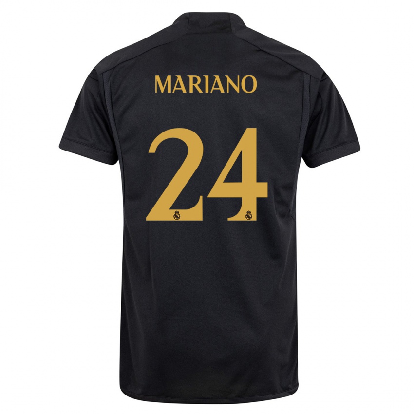 Kinder Mariano Diaz #24 Schwarz Ausweichtrikot Trikot 2023/24 T-Shirt